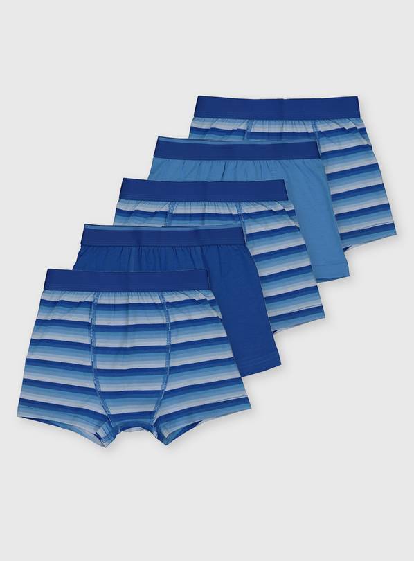 Blue Stripe Trunks 5 Pack - 10-11 years